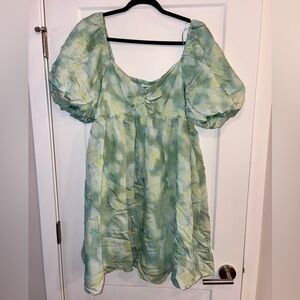 Future Collective Puff Sleeve Tie Dye Dress